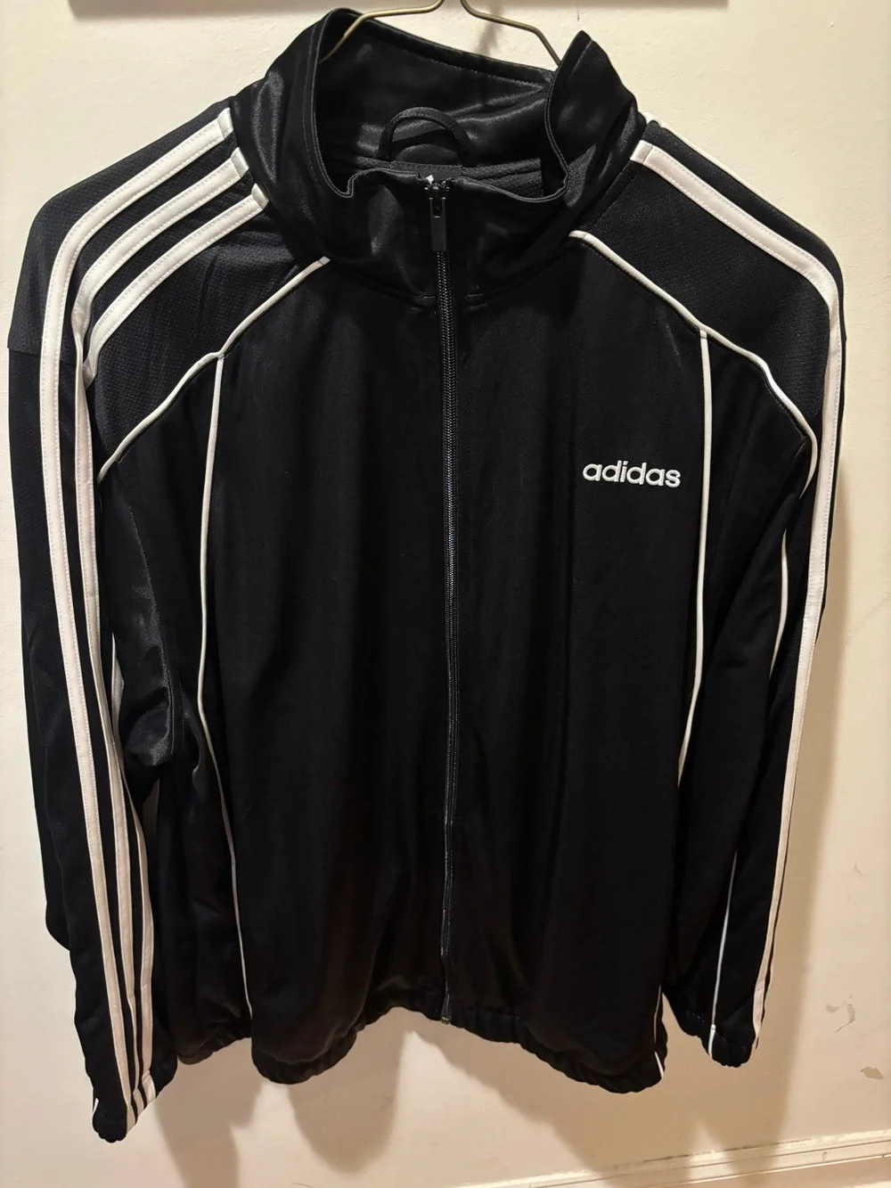 adidas Black Jacket with White Stripes
